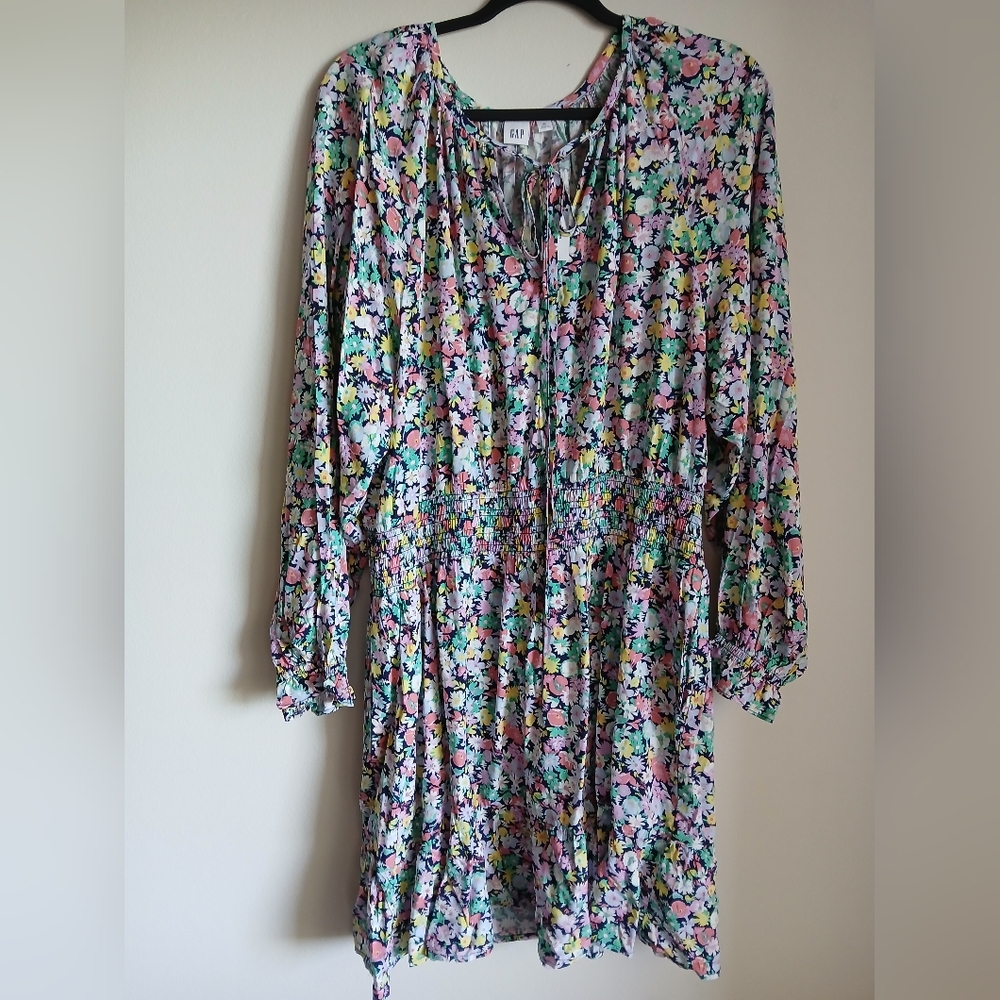 NWT Gap Floral Long Sleeve Dress size XL